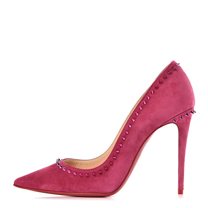 Christian Louboutin Veau Velours Anjalina 100 Pumps 36 Fuxia 1 of 8