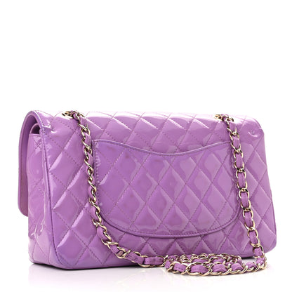 Chanel Patent Quilted Medium Double Flap Light Purple 3 of 10