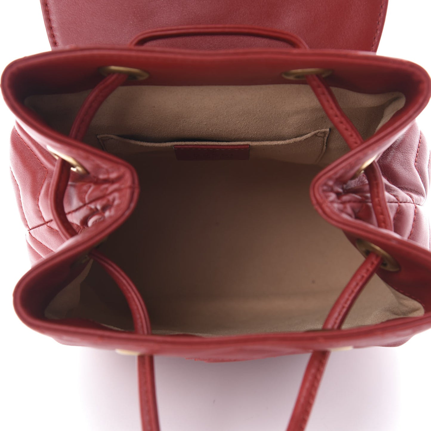 Calfskin Matelasse GG Marmont Flap Backpack Hibiscus Red