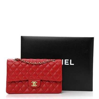 Chanel Lambskin Quilted Medium Double Flap Red 9 of 9