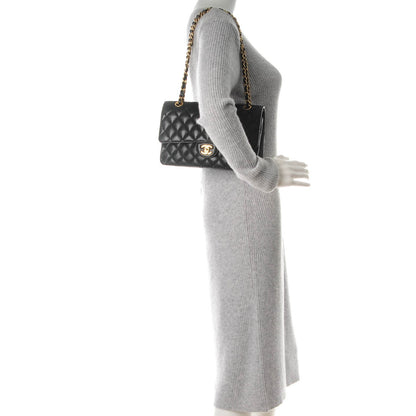 Chanel Caviar Quilted Medium Double Flap Black 2 of 8