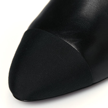 Chanel Lambskin Grosgrain Cap Toe Short Ankle Boots 41 Black 9 of 10