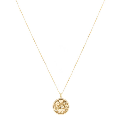 Jennifer Meyer 18K Yellow Gold Diamond Good Luck Pendant Necklace 1 of 6