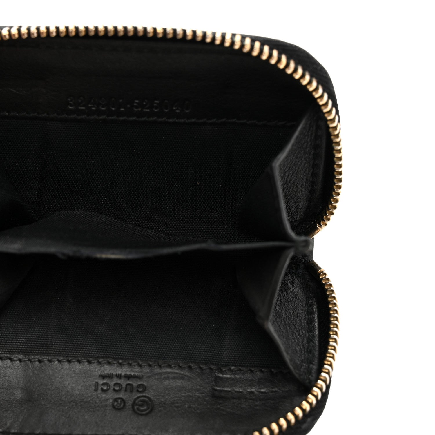 Gucci Guccissima Zip Around Coin Purse Wallet Black 1797716