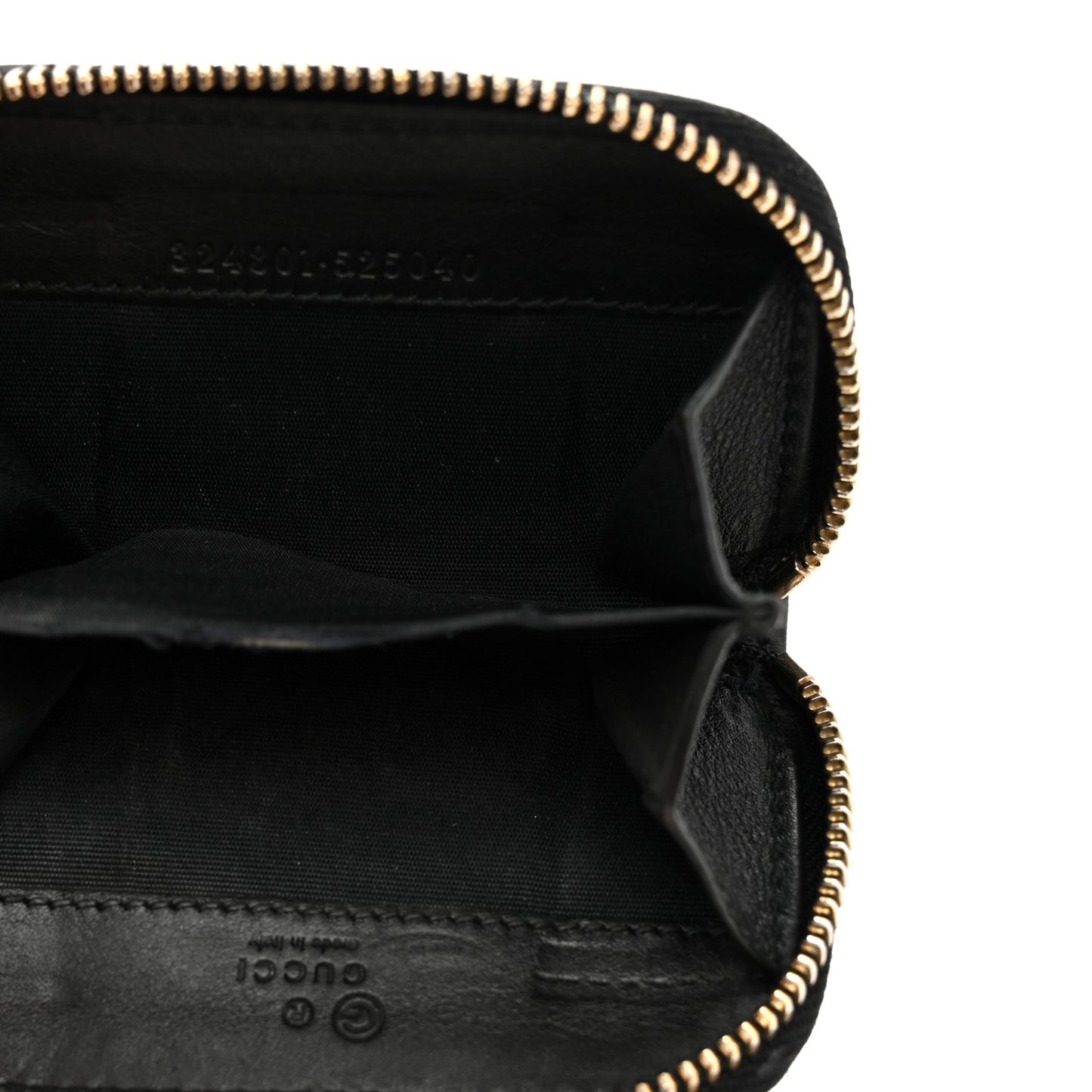 Guccissima Zip Around Coin Purse Wallet Black