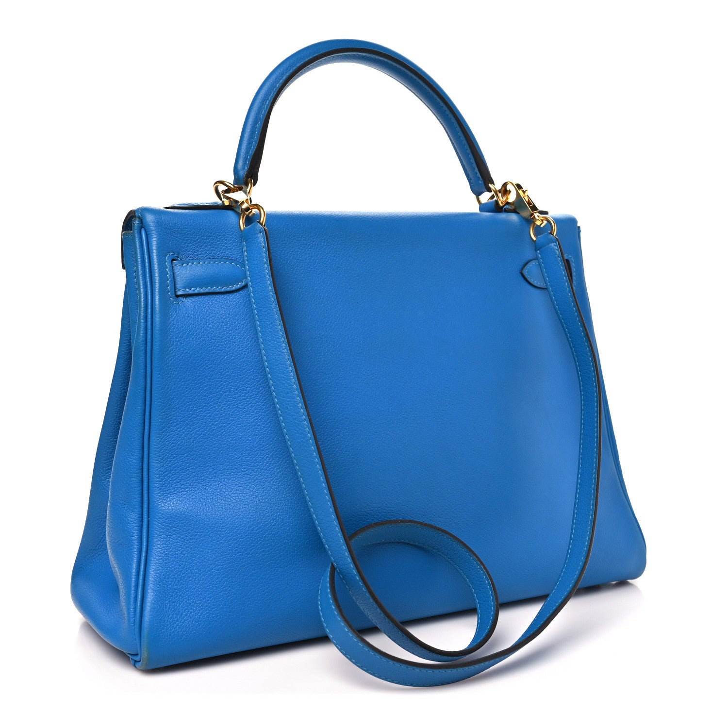 Hermes Evercolor Kelly Retourne 32 Bleu Zanzibar 3 of 13