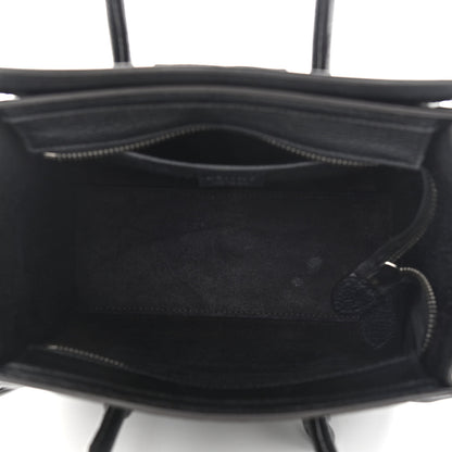 Celine Drummed Calfskin Nano Luggage Black 5 of 11