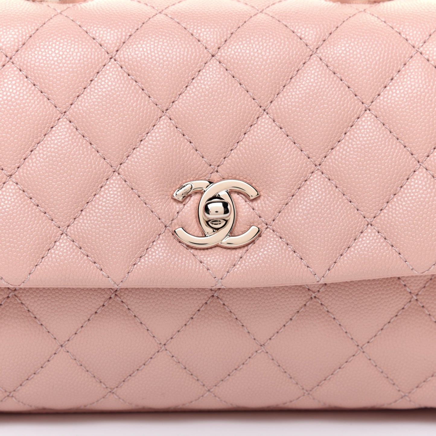 Caviar Quilted Mini Coco Handle Flap Light Pink