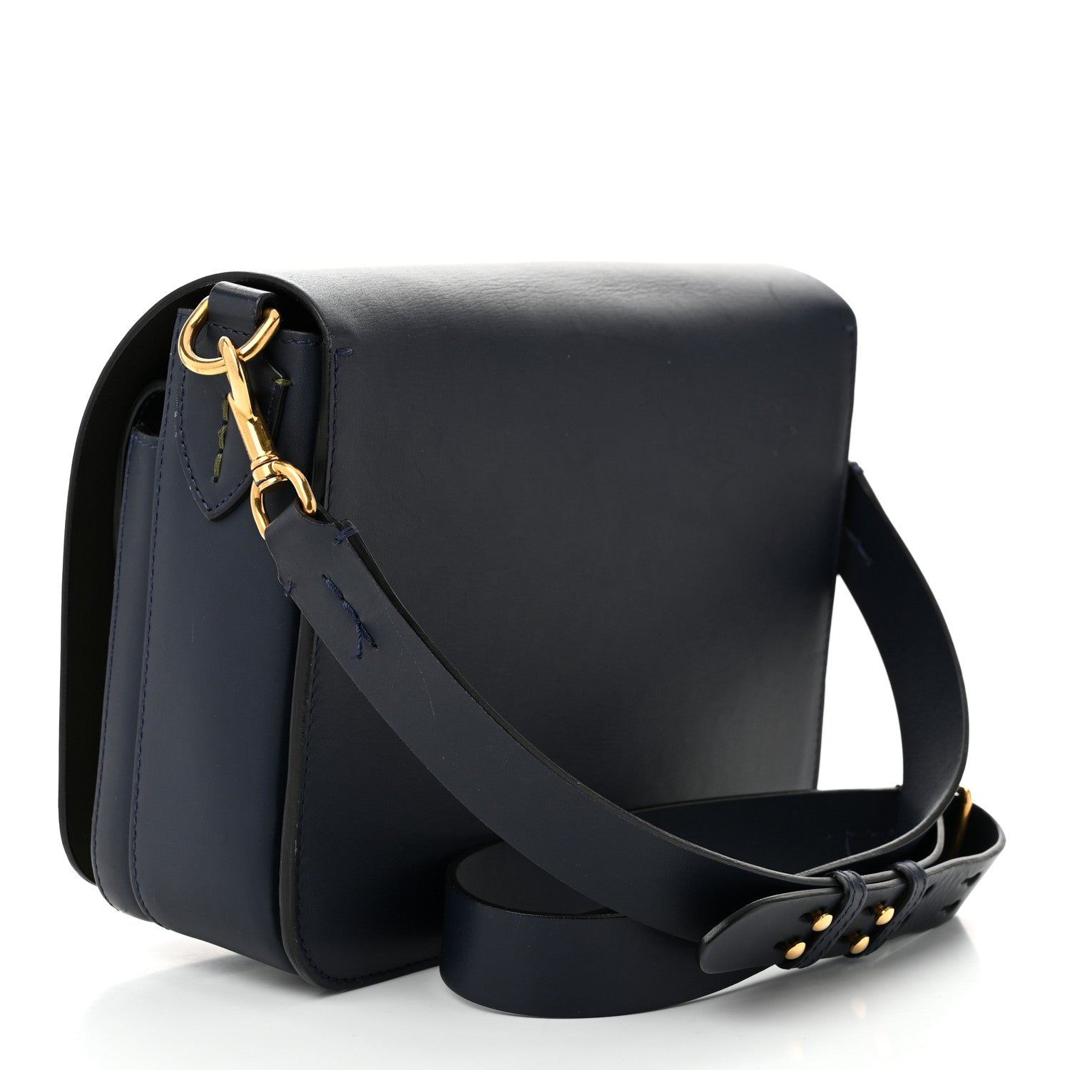 Burberry Calfskin Large Square Satchel Mid Indigo 3 of 13