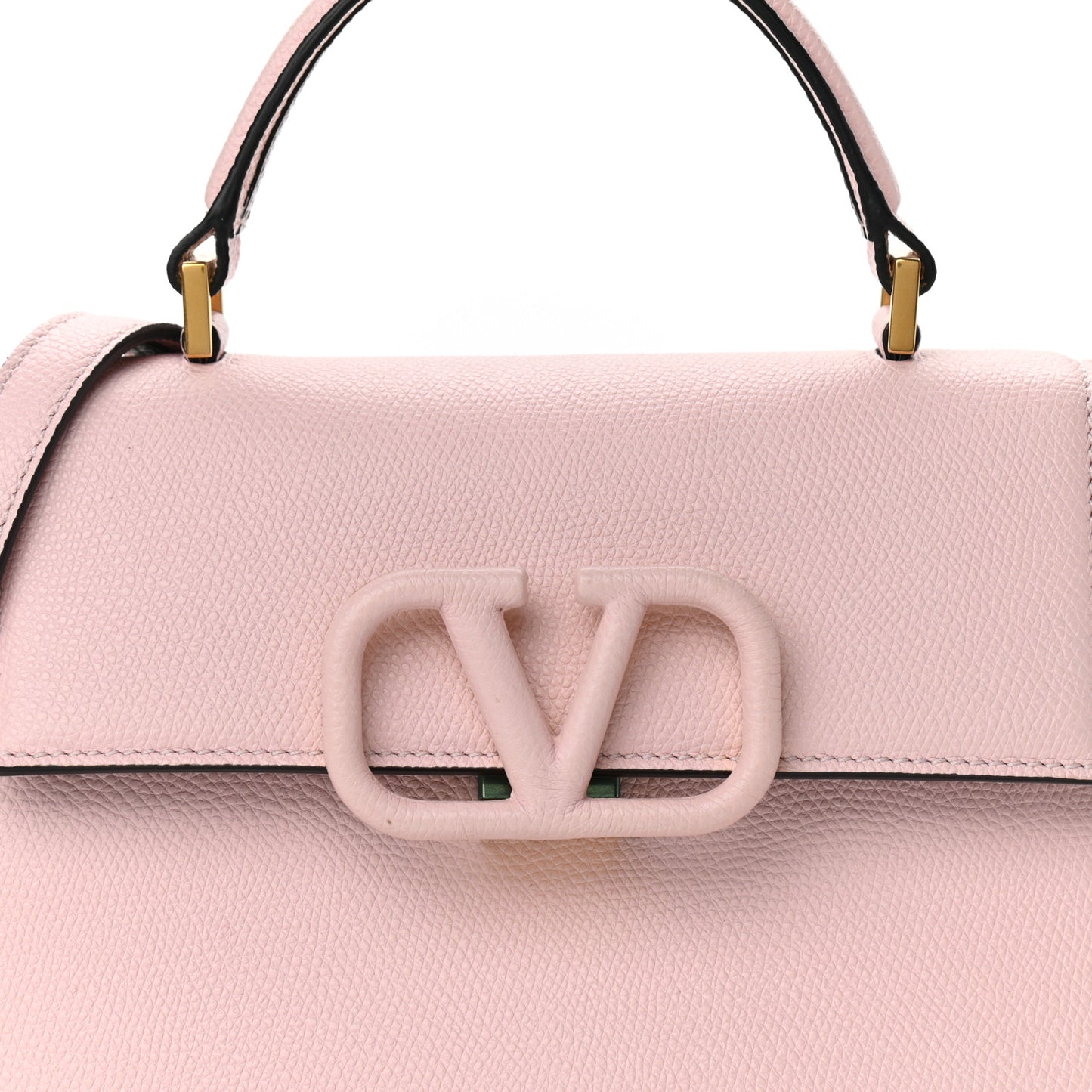 Grainy Calfskin Small VSling Top Handle Bag Rose Quartz