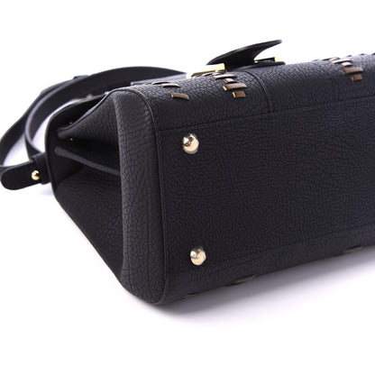 Delvaux Crispy Calfskin Tribal Stitch Mini Brillant Satchel Black Bronze 5 of 9