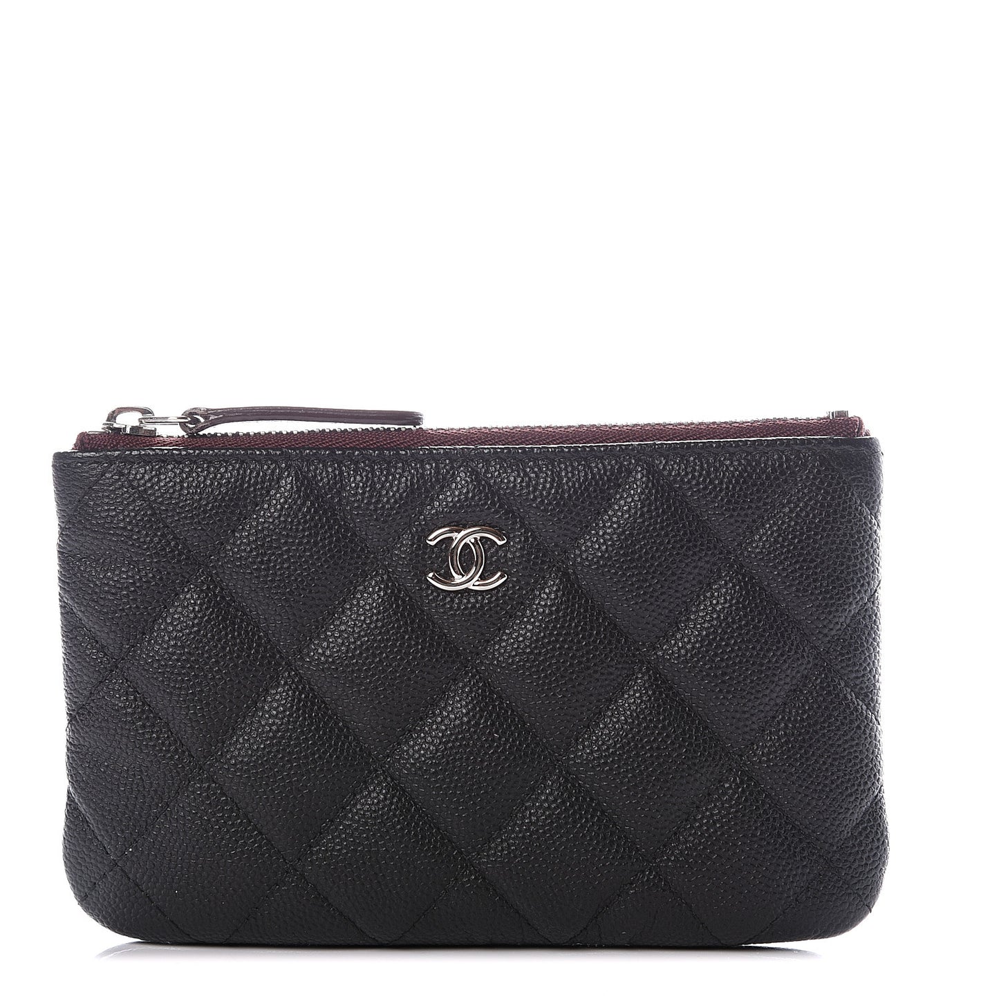 Caviar Quilted Small Cosmetic Case Black