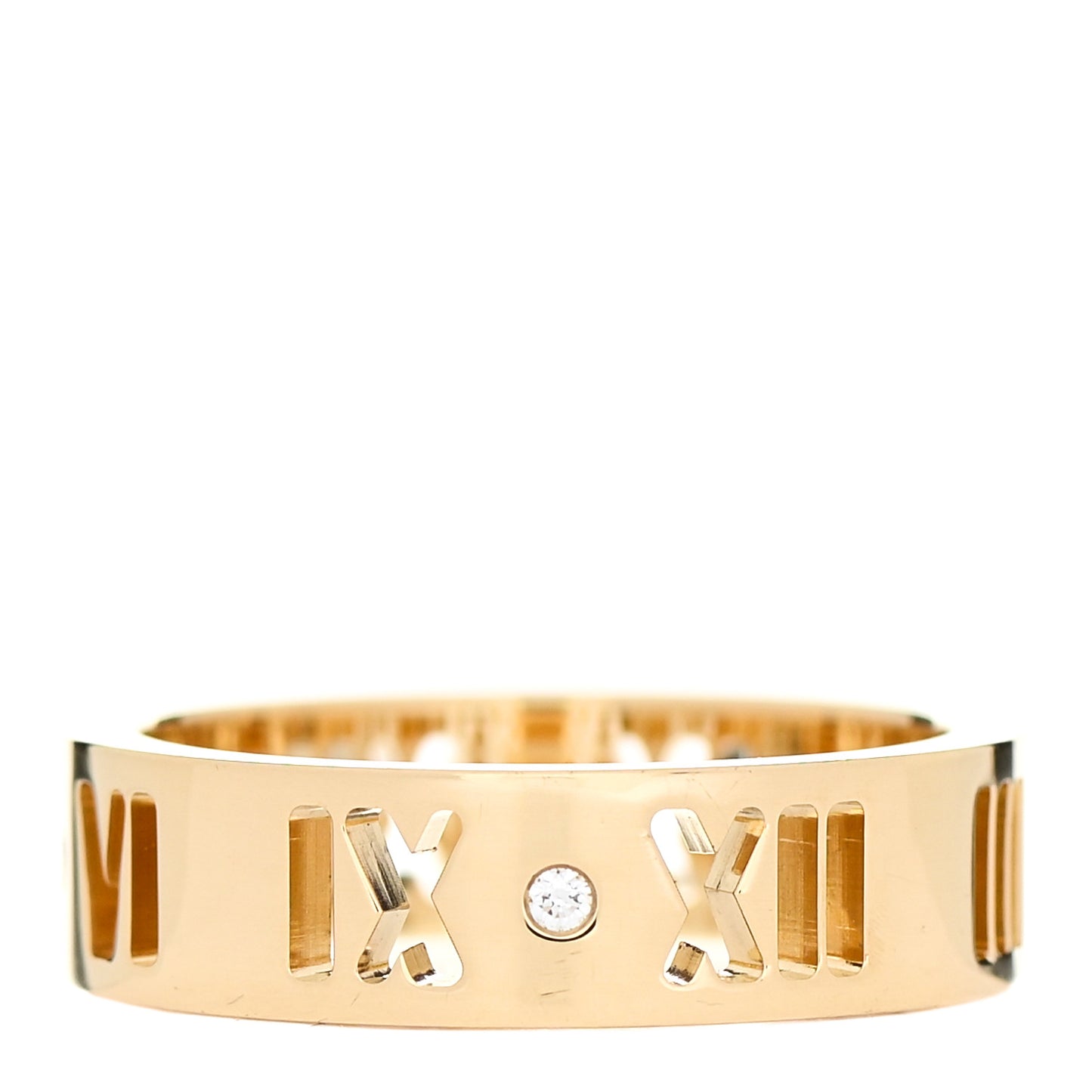 18K Yellow Gold Diamond Wide Atlas Pierced Ring 47 4.25