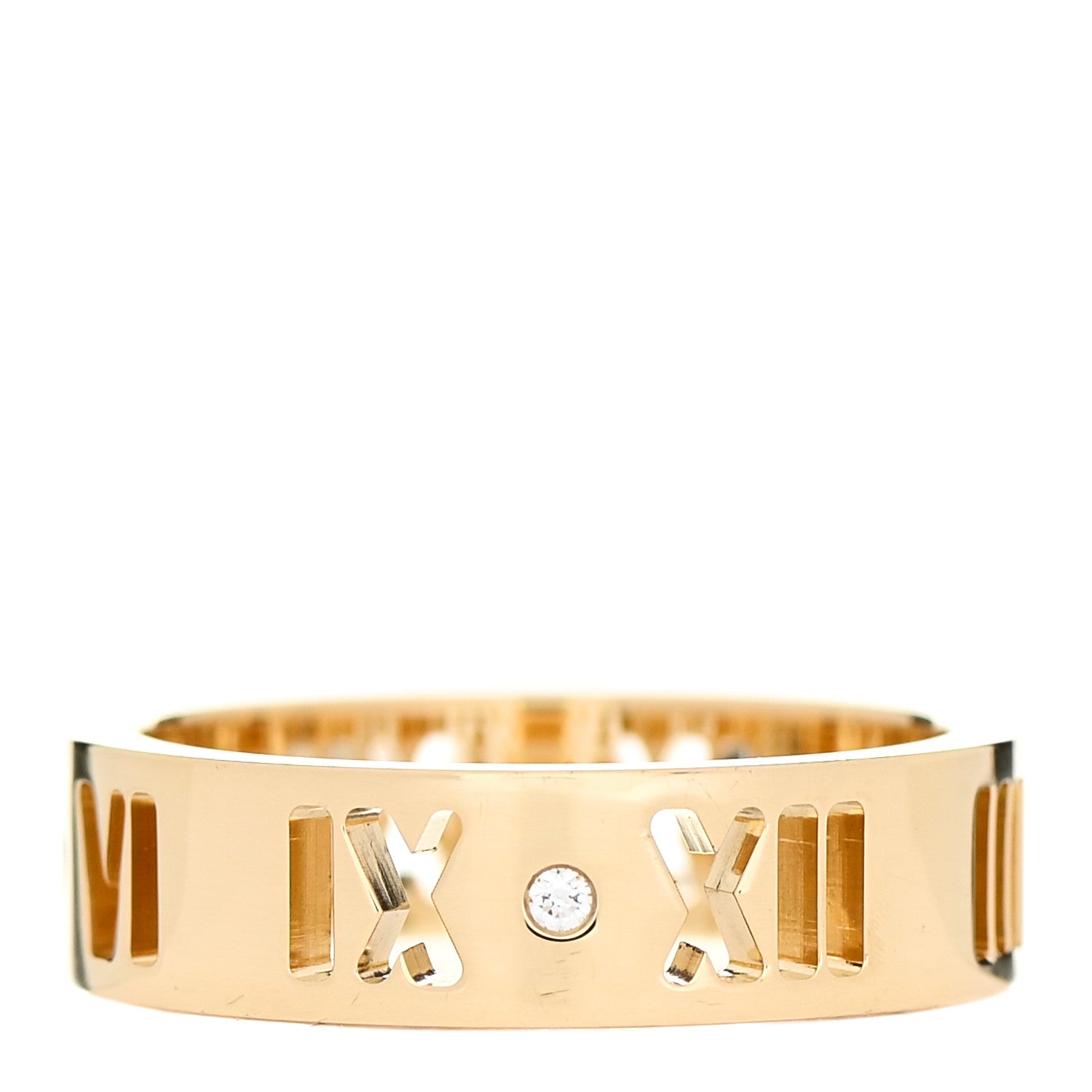 Tiffany 18K Yellow Gold Diamond Wide Atlas Pierced Ring 47 4.25 3 of 5