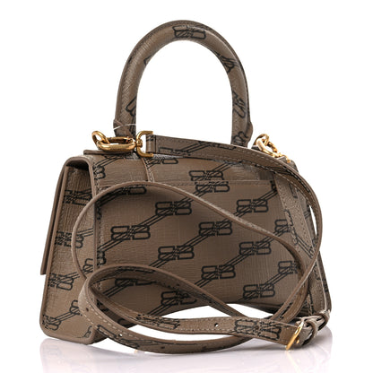 Balenciaga Coated Canvas BB Monogram Hourglass Top Handle Bag XS Beige Brown 3 of 14