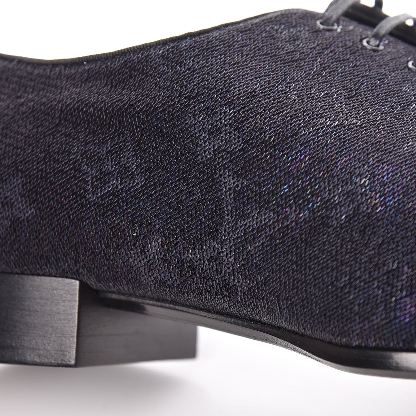 Monogram Embroided Sequins Mens Grenelle Richelieu Shoes 8 Black