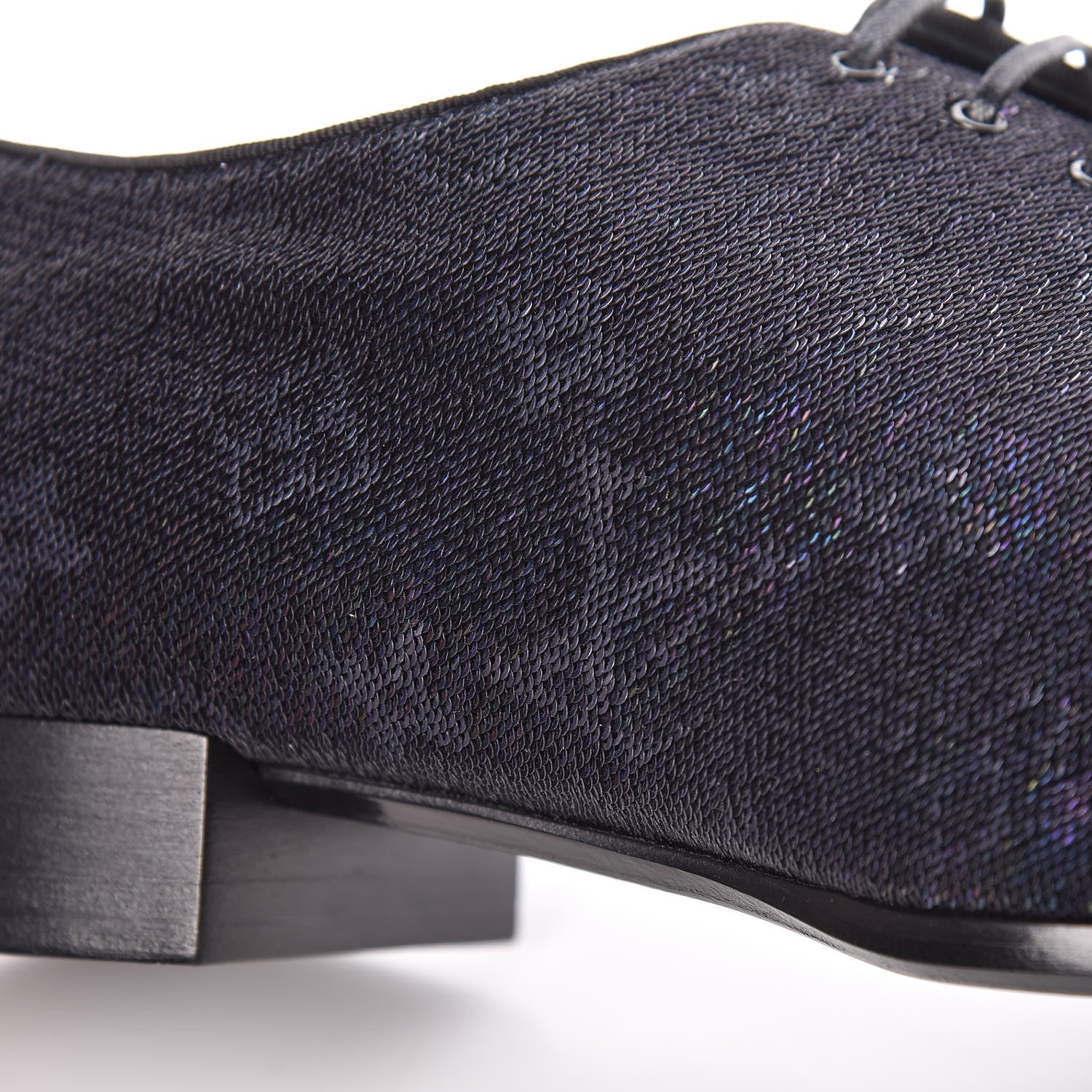 Louis Vuitton Monogram Embroided Sequins Mens Grenelle Richelieu Shoes 8 Black 8 of 9