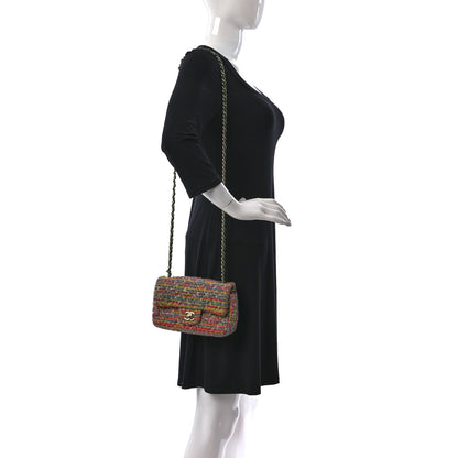 Chanel Tweed Quilted Mini Rectangular Flap Green Multicolor 2 of 18