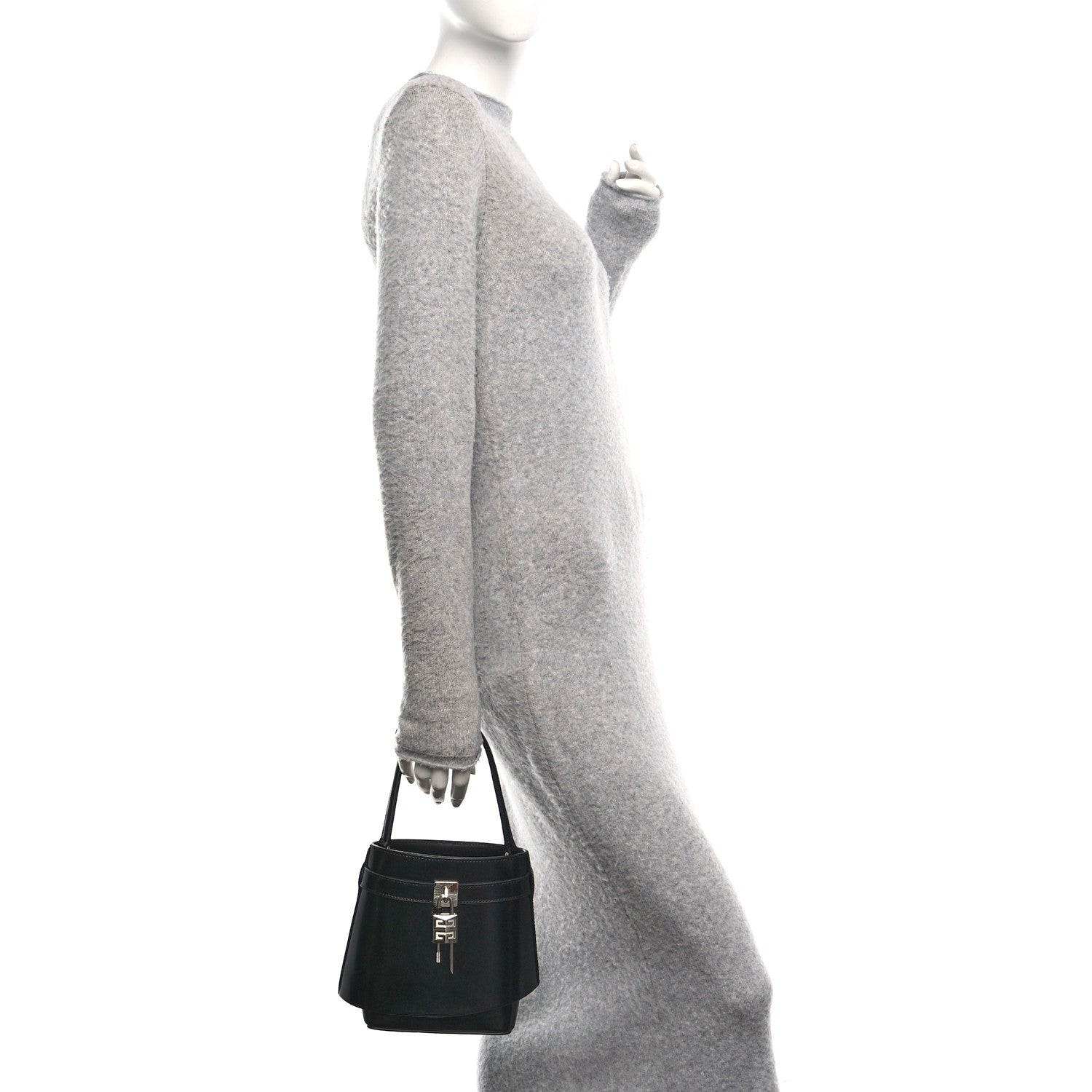 Givenchy Box Calfskin Shark Lock Bucket Bag Black 2 of 9