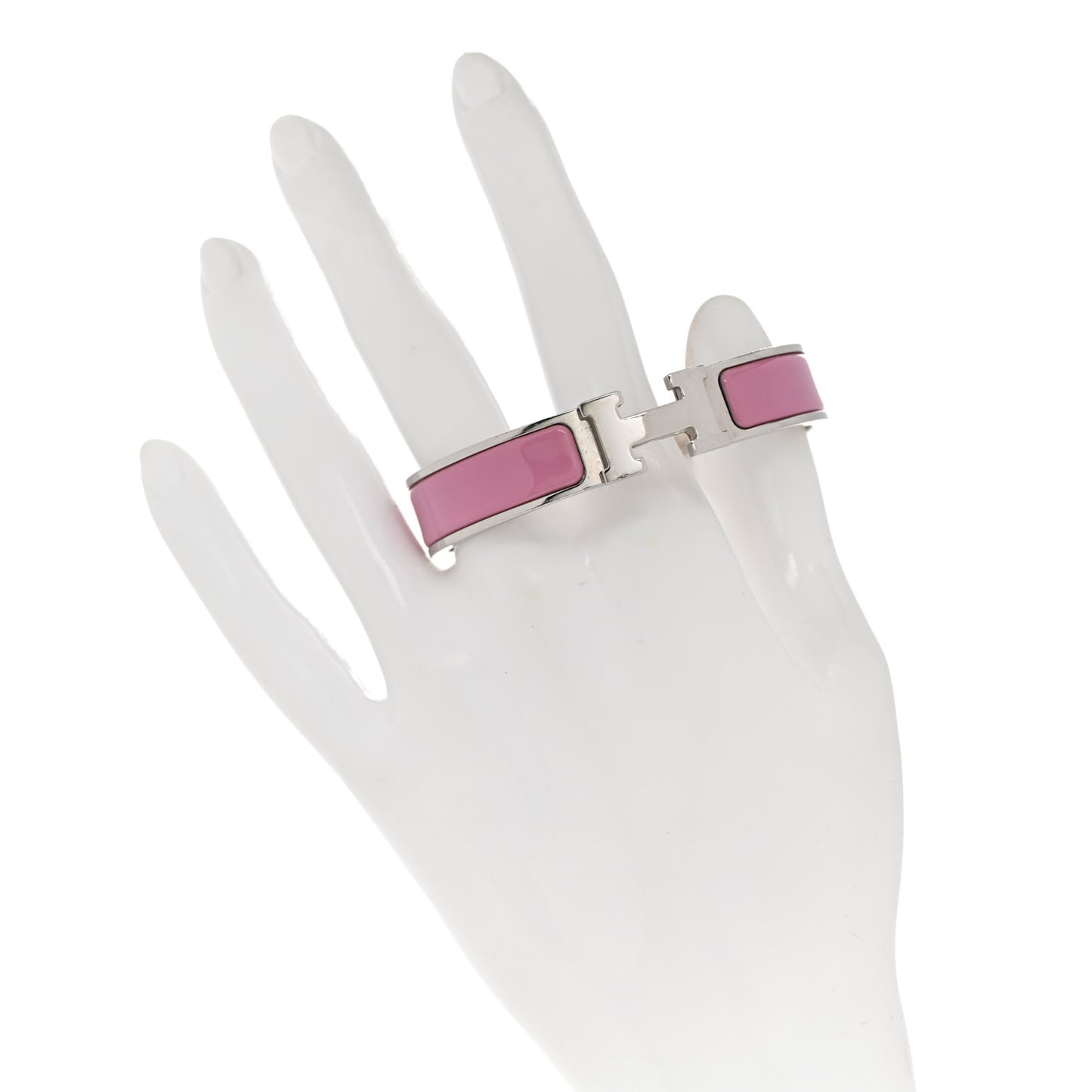 Enamel Narrow Clic Clac H Bracelet PM Rose Flamingo