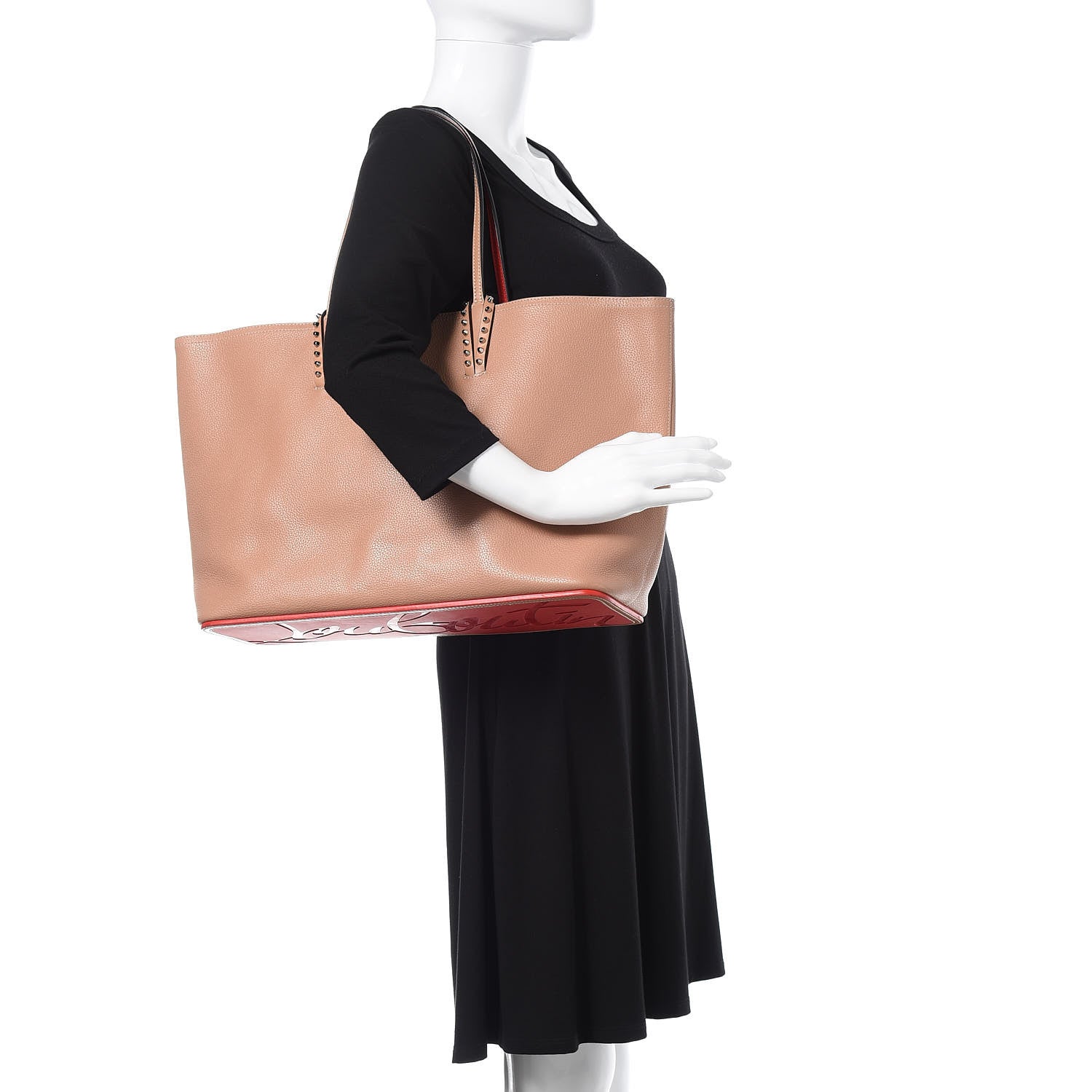 Christian Louboutin Calfskin Spikes East West Cabata Tote Nude 2 of 12