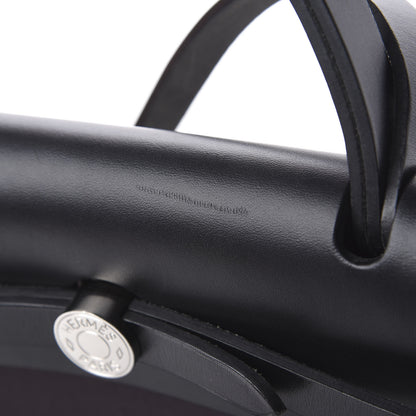 Hermes Military Toile Vache Hunter Herbag Zip PM 31 Prune Black 12 of 13