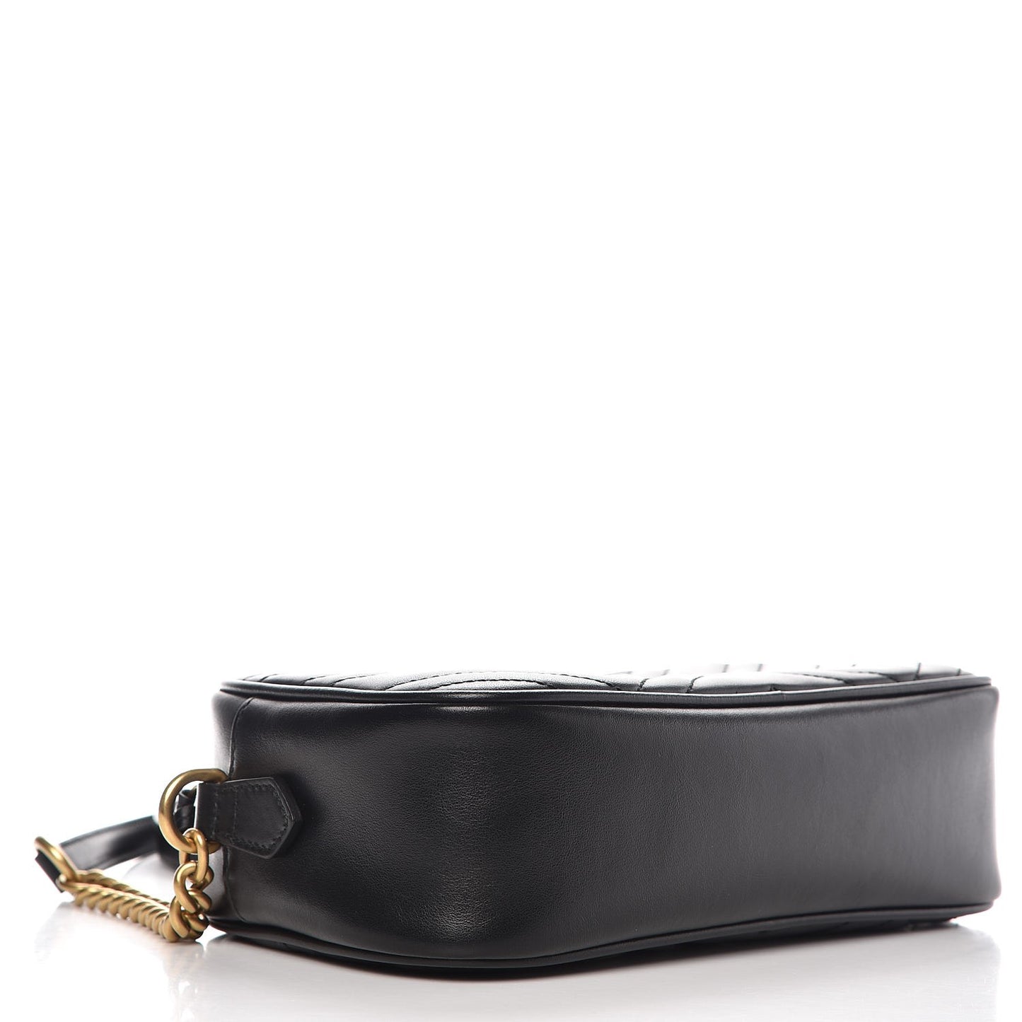 Calfskin Matelasse Small GG Marmont Chain Shoulder Bag Black