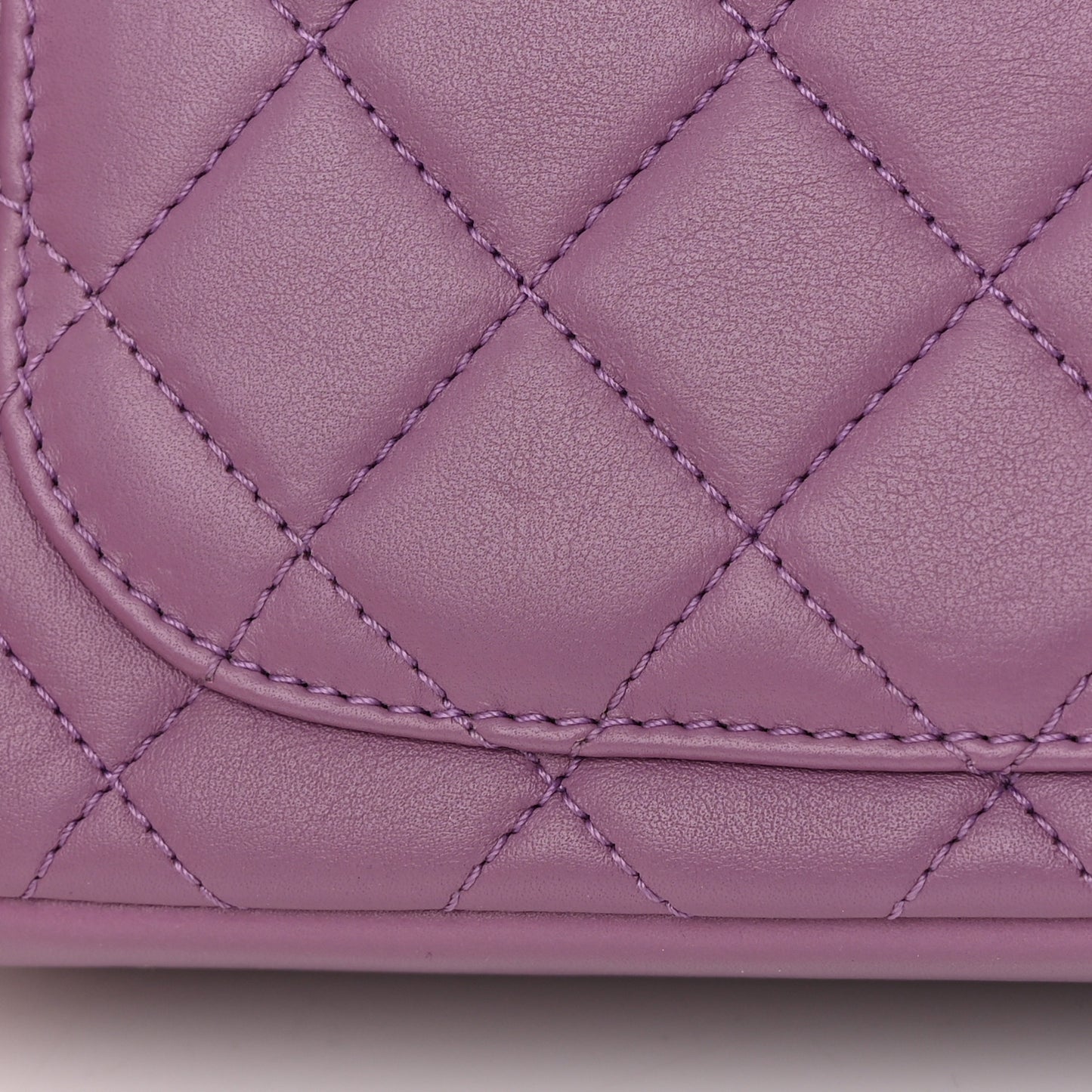 Lambskin Quilted Small CC Filigree Flap Purple