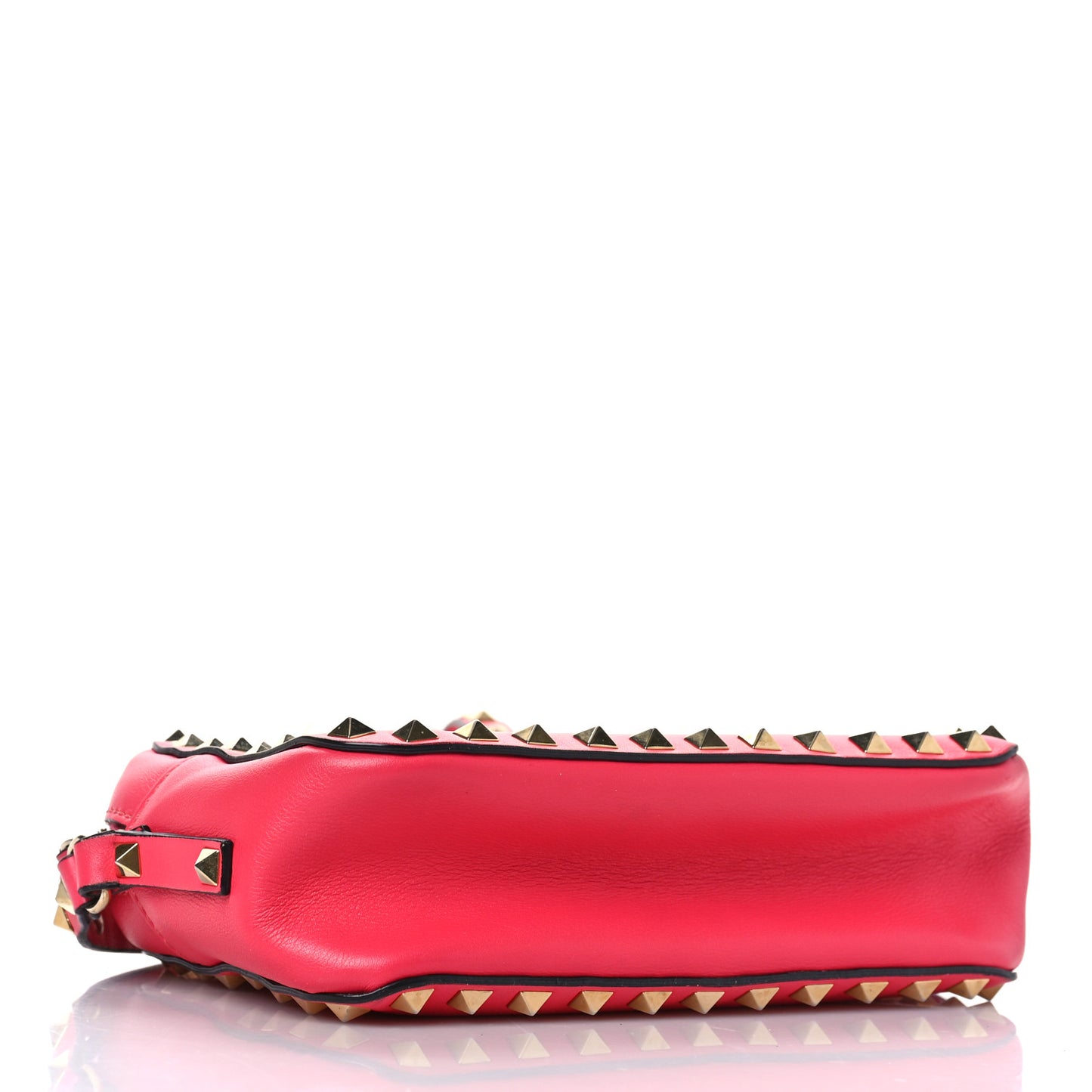 Calfskin Rockstud Camera Crossbody Bag Deep Rose