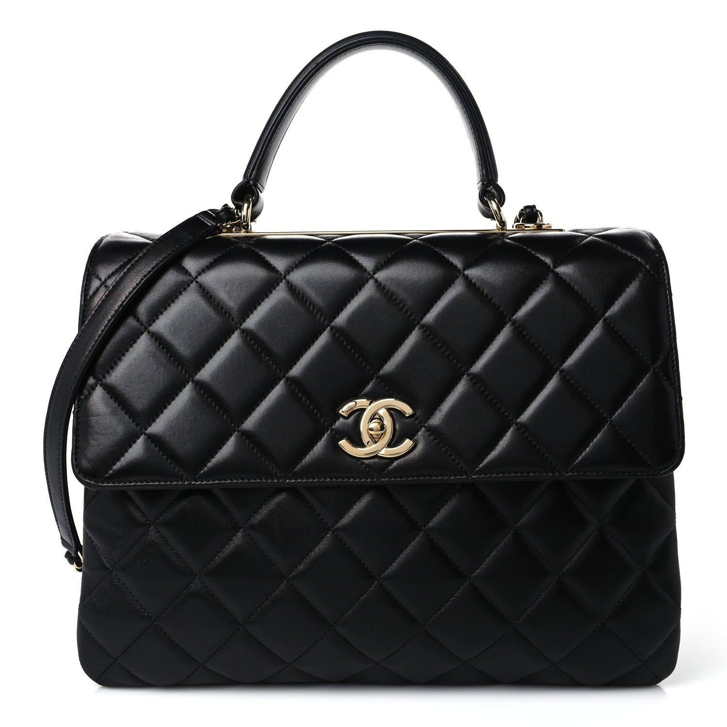 Chanel Lambskin Quilted Large Trendy CC Dual Handle Flap Bag Black 1 of 9