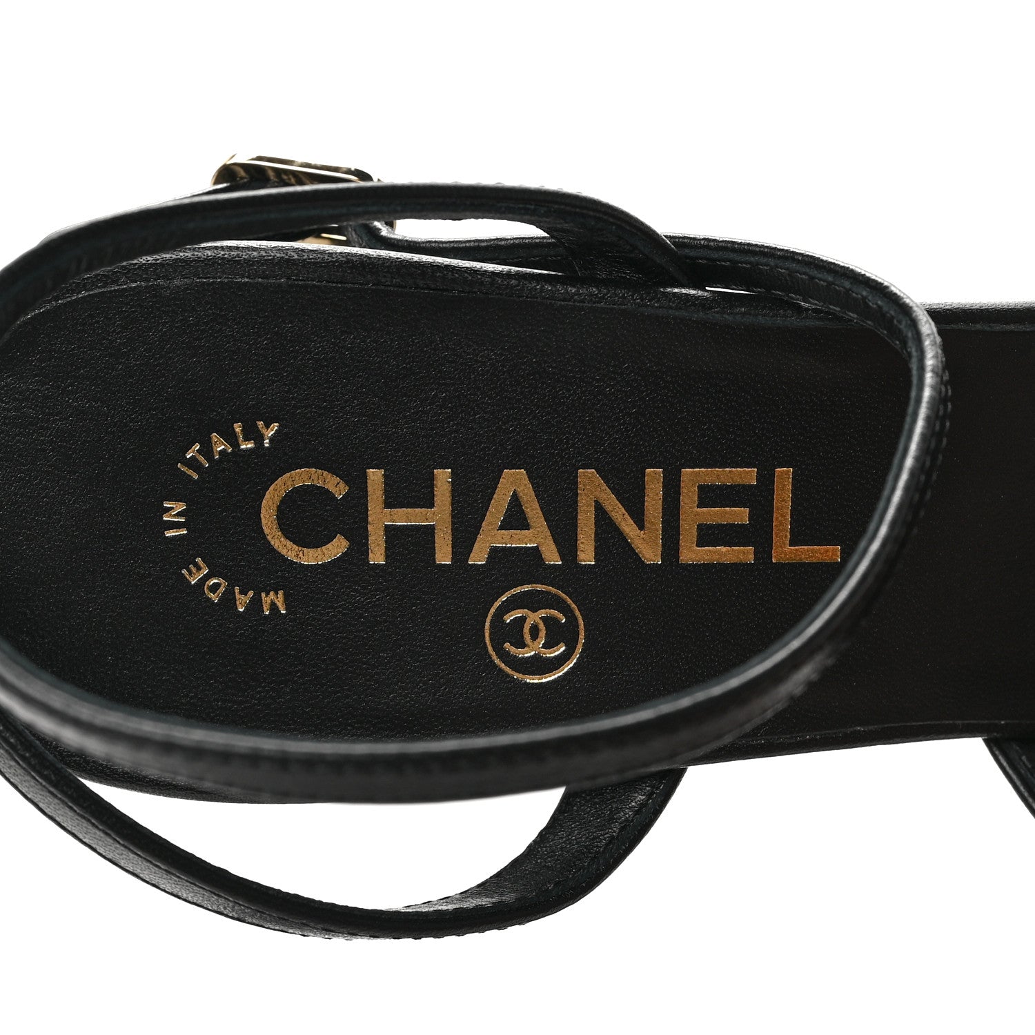Chanel Lambskin Patent Quilted Wedge Sandals 39 Black 8 of 9