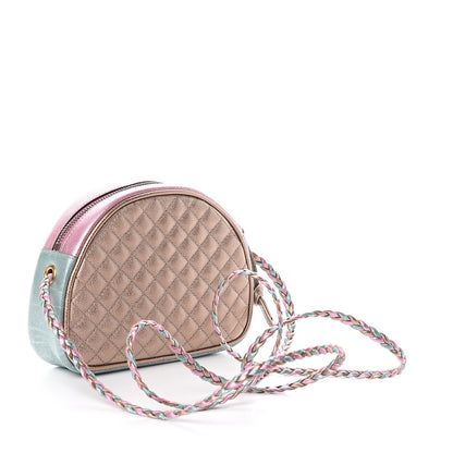 Gucci Laminated Nappa Trapuntata Mini Zumi Dome Shoulder Bag Rosa Lago Rame 2 of 8