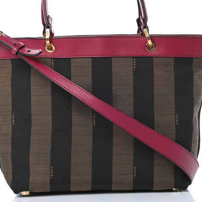 Fendi Pequin Vitello Small Shoulder Tote Tobacco Amarena 8 of 17