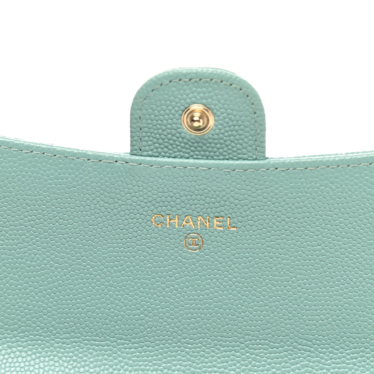 Chanel Caviar Quilted Large Gusset Flap Wallet Light Blue 8 of 10