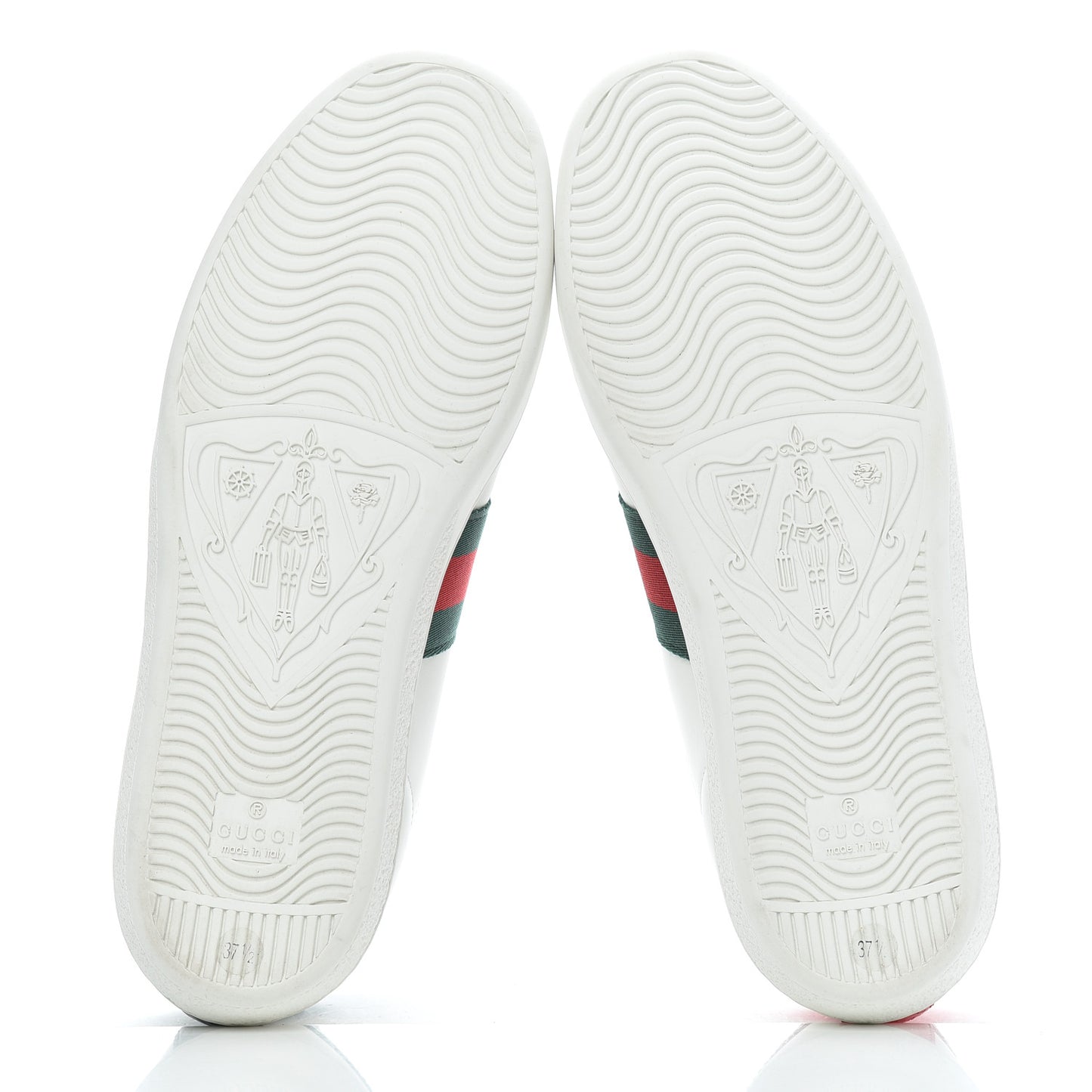 Calfskin Ayers Bee Embroidered Womens Ace Sneakers 37.5 White Green