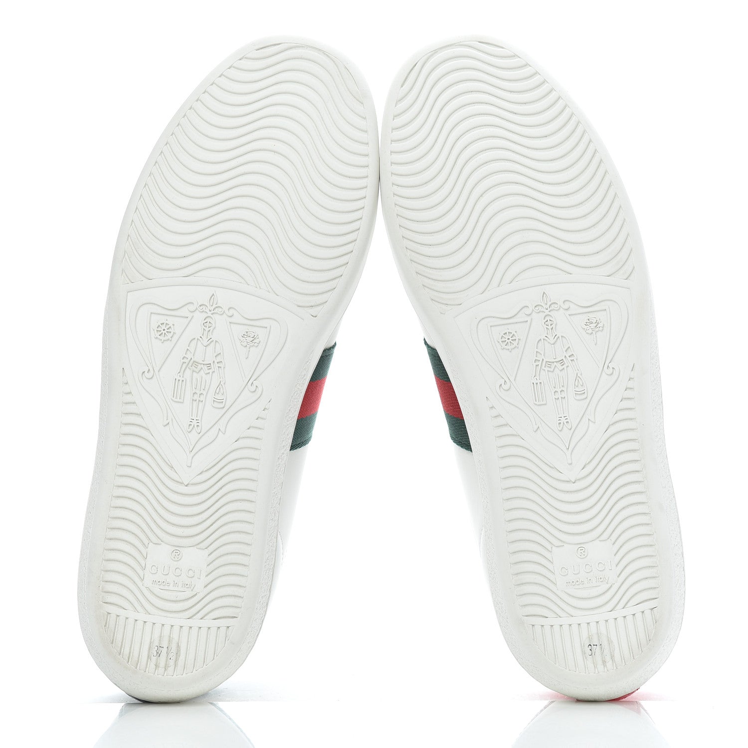 Gucci Calfskin Ayers Bee Embroidered Womens Ace Sneakers 37.5 White Green 5 of 16