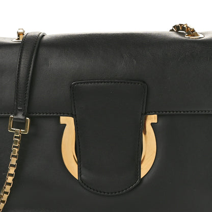 Salvatore Ferragamo Calfskin Thalia Flap Shoulder Bag Black 7 of 9