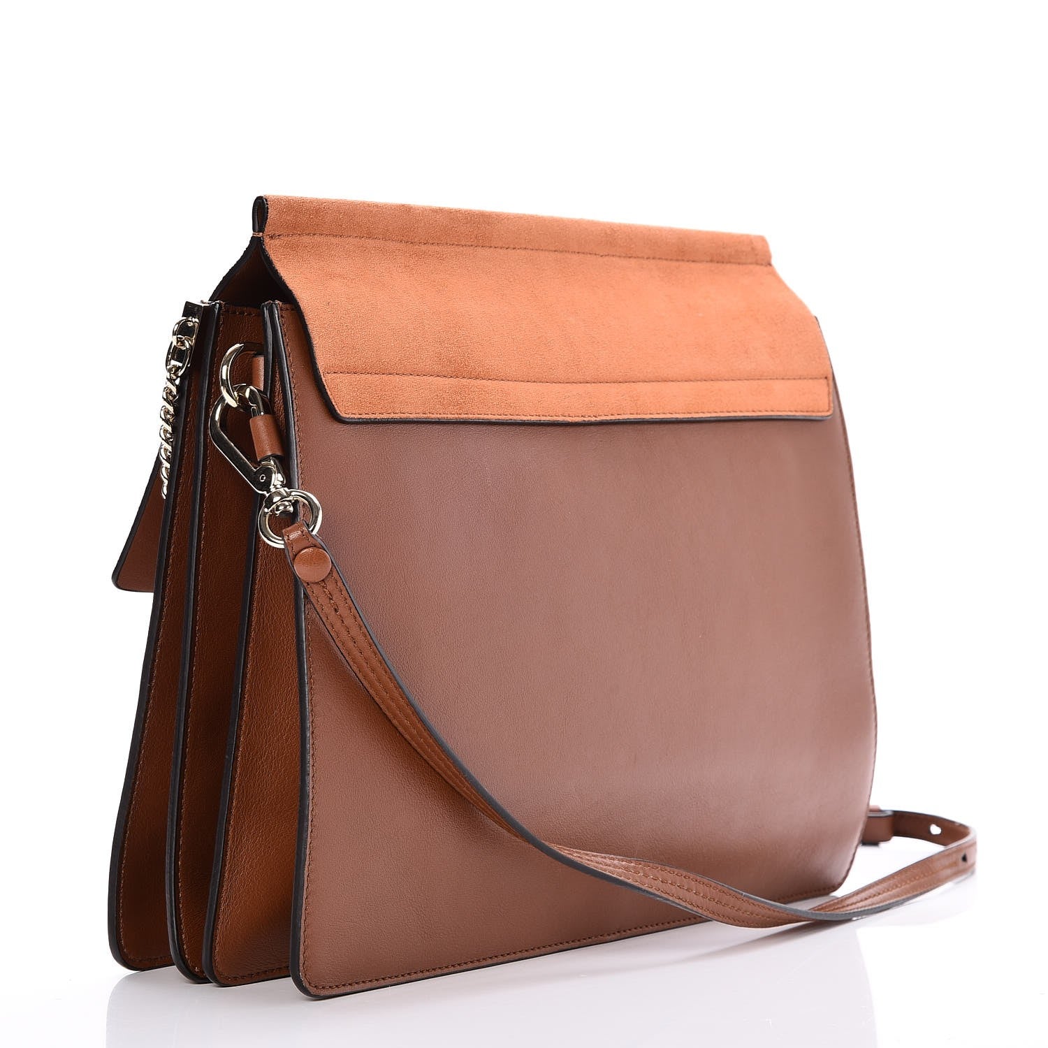 Chloe Suede Calfskin Medium Faye Shoulder Bag Tobacco 3 of 8