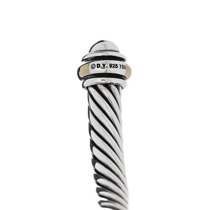 David Yurman Sterling Silver 18K Yellow Gold 4mm Cable Classics Bracelet 3 of 4
