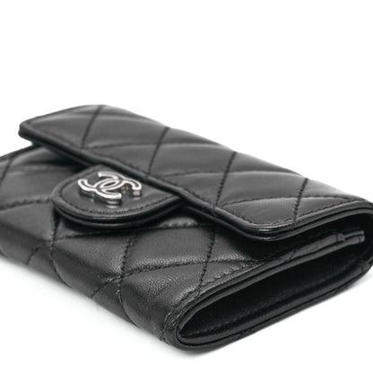 Chanel Lambskin Quilted Glitter CC Flap Card Holder Wallet Black 11 of 12