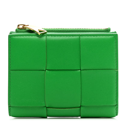 Bottega Veneta Nappa Maxi Intrecciato Bifold Zip Wallet Parakeet 1 of 8