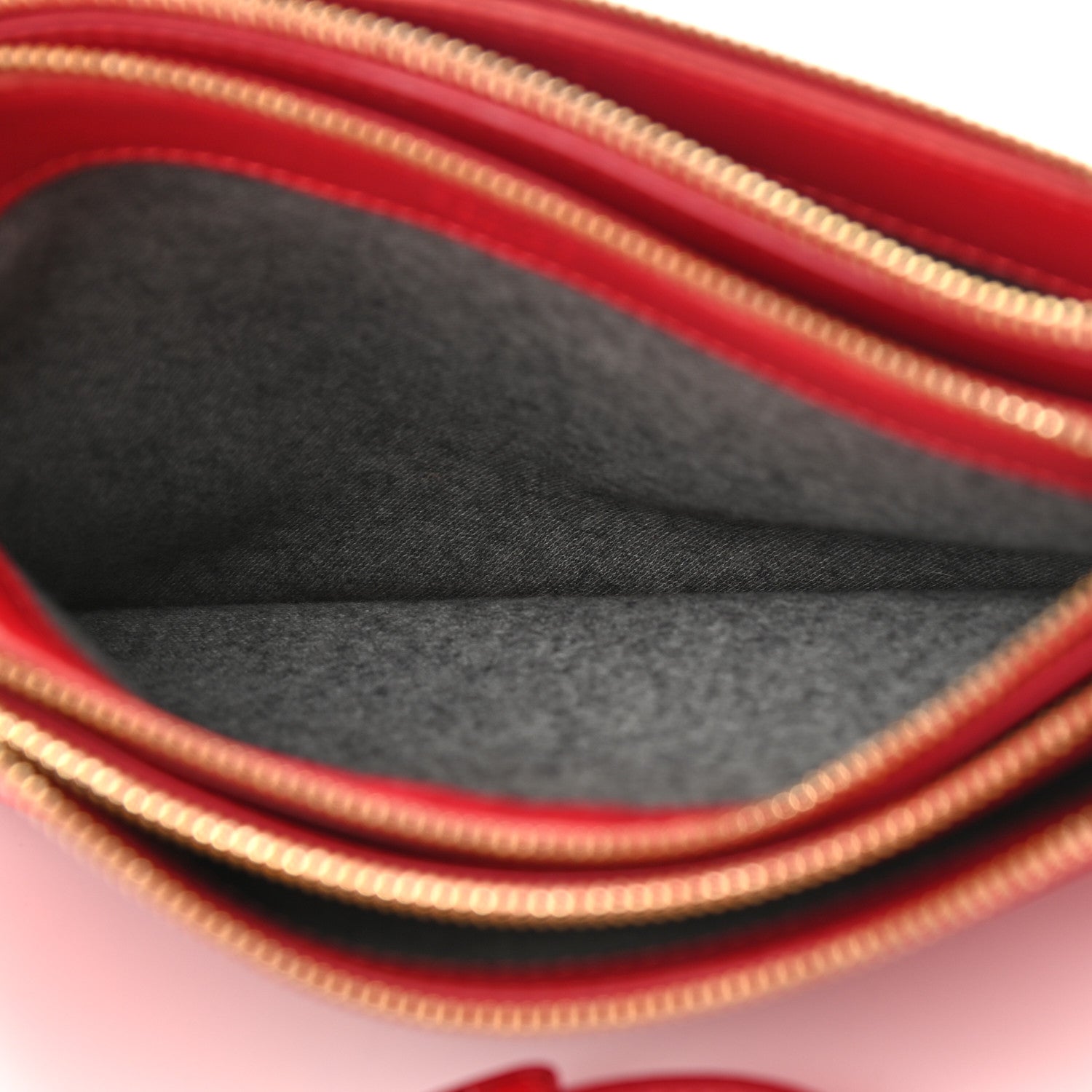 Celine Lambskin Large Trio Crossbody Bag Red 7 of 15