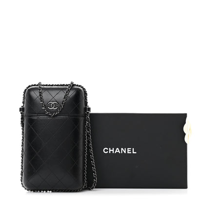 Chanel Lambskin Quilted Chain Around Phone Holder Black 11 of 11