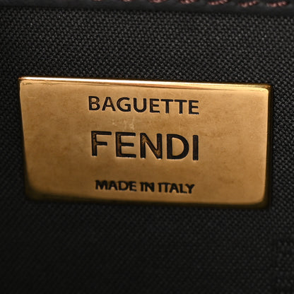 Fendi Fabric Jacquard FF 1974 Midi Chain Baguette Tobacco Moro 6 of 10