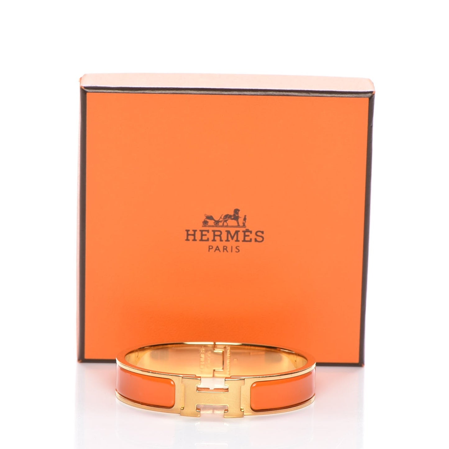 Enamel Narrow Clic Clac H Bracelet PM Orange
