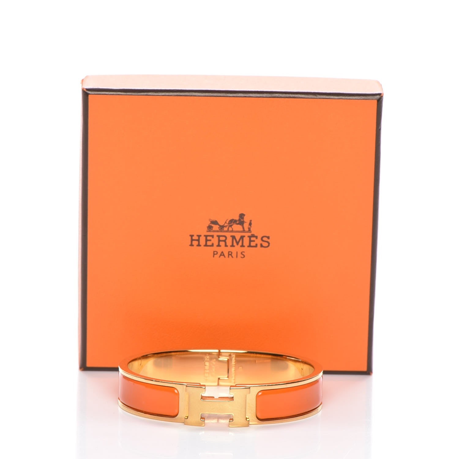 Hermes Enamel Narrow Clic Clac H Bracelet PM Orange 5 of 5