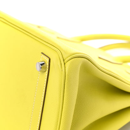 Hermes Epsom Candy Birkin 30 Lime Gris Perle 10 of 15