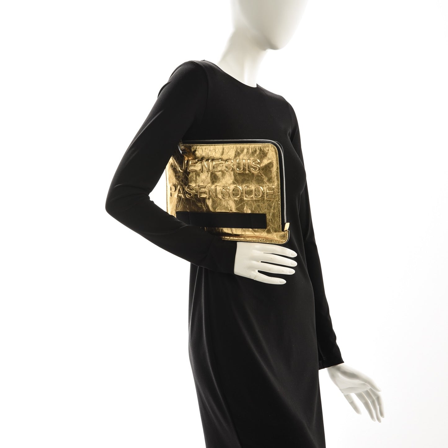 Metallic Lambskin Medium Je Ne Suis Pas En Solde Pouch Clutch Gold