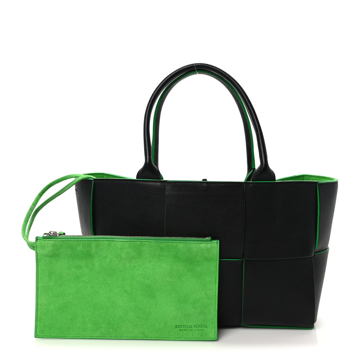 Bottega Veneta Calfskin Maxi Intrecciato Medium Arco Tote Black Parakeet 2 of 10