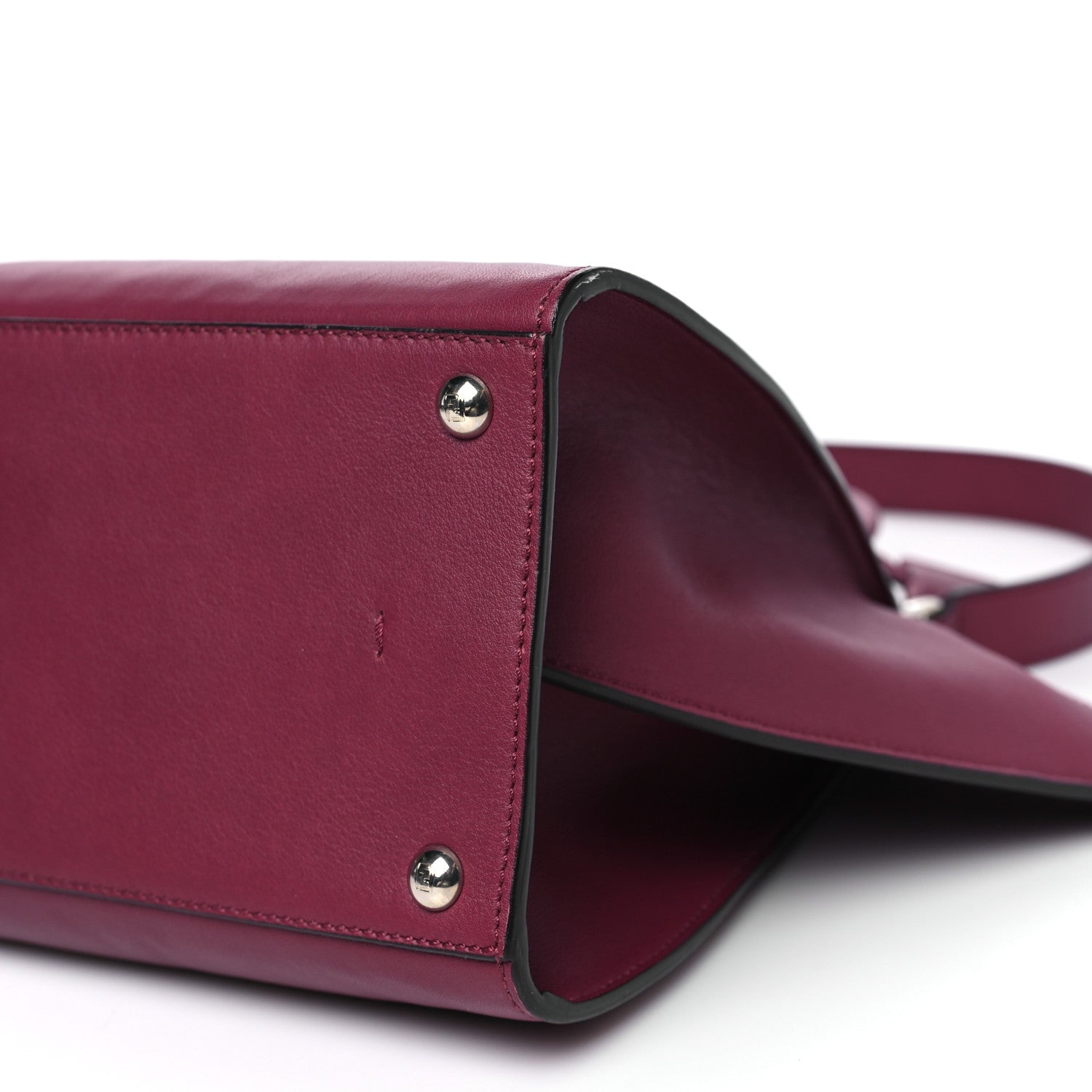 Fendi Vitello Dolce Marmol Shiny Nappa Petite 3Jours Tote Bordeaux 11 of 11